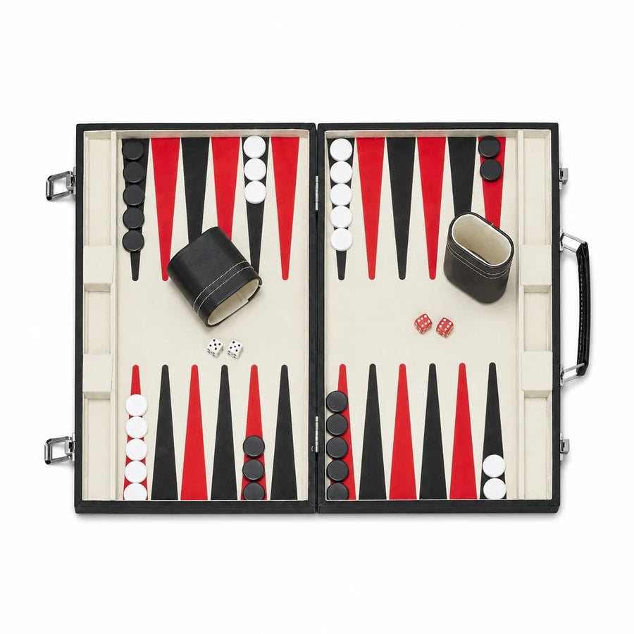 Le Winslow, backgammon 36 cm noir et crème, vue sur fond blanc