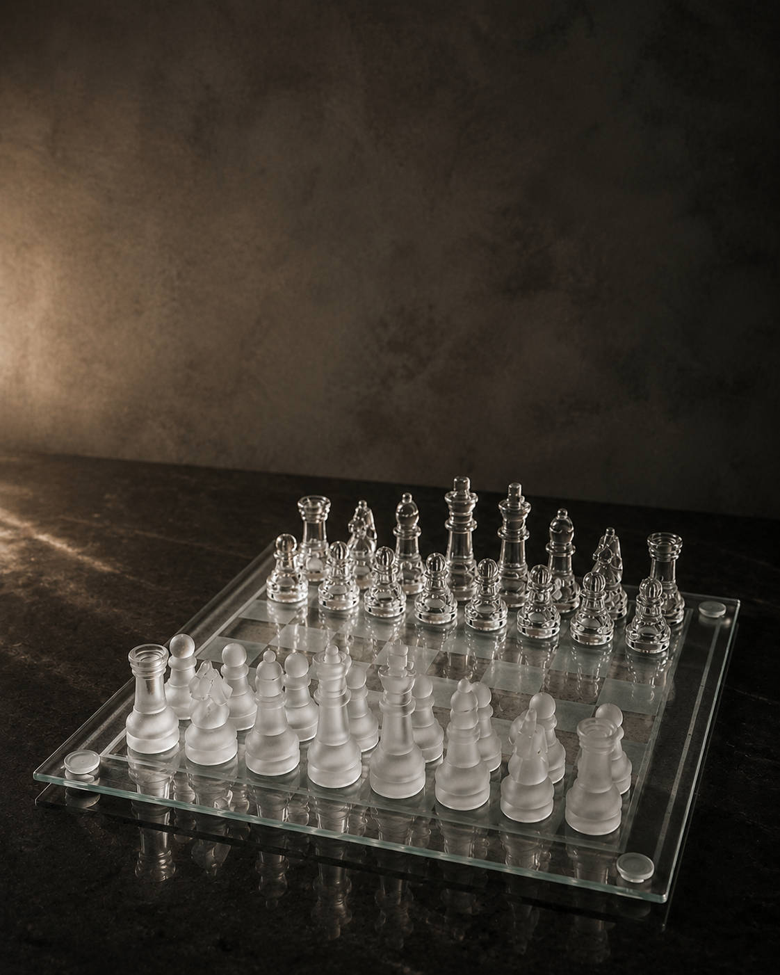 Échiquier Plateau Noir en position de jeu Image