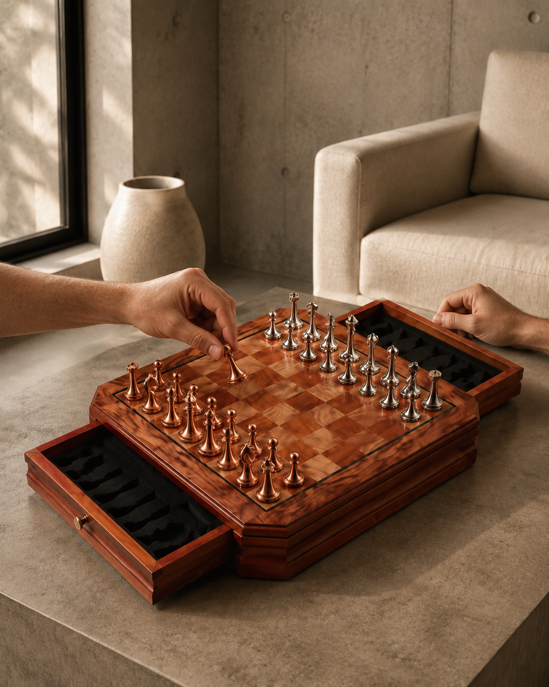 Partie d'échecs en cours sur Le Norwood