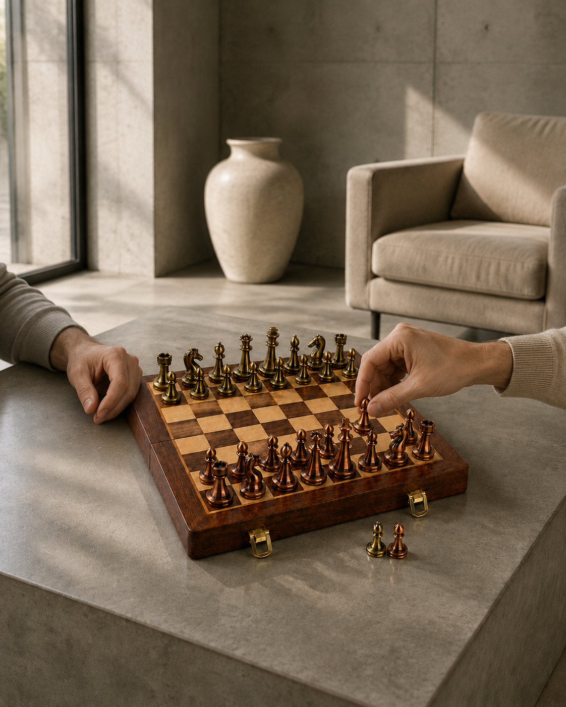 Partie d'échecs en cours sur Le Pemberton