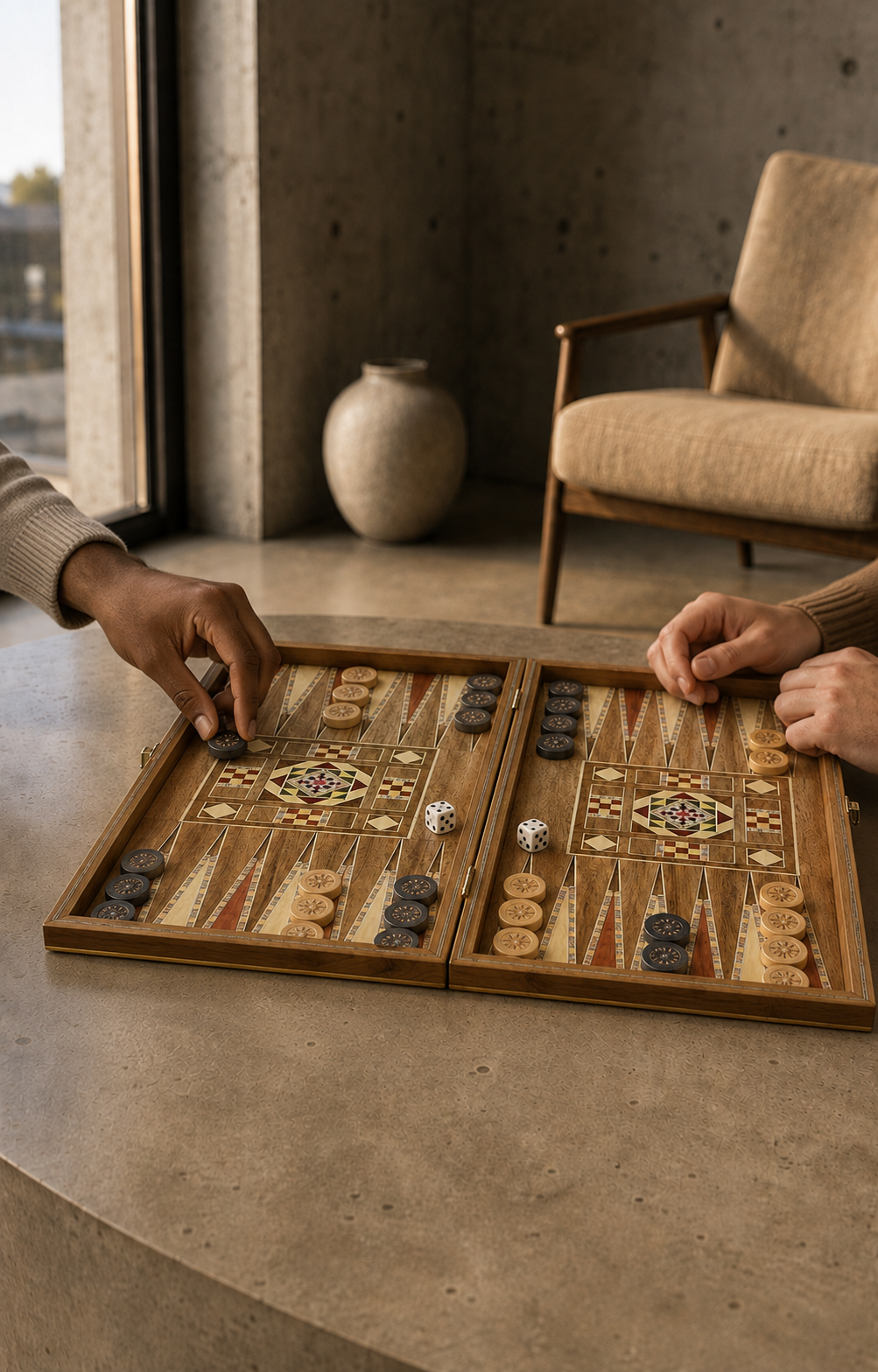 Partie de backgammon sur Le Belgrave