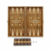 Le Belgrave, backgammon en bois marqueterie 38 cm, vue sur fond blanc